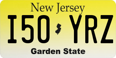 NJ license plate I50YRZ