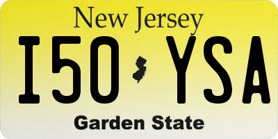 NJ license plate I50YSA