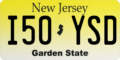 NJ license plate I50YSD