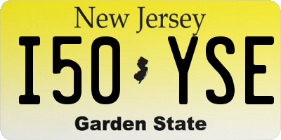 NJ license plate I50YSE
