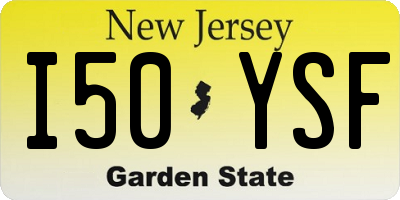 NJ license plate I50YSF