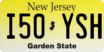 NJ license plate I50YSH