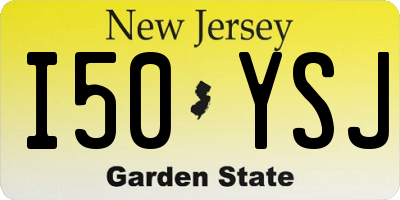 NJ license plate I50YSJ