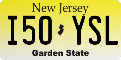 NJ license plate I50YSL