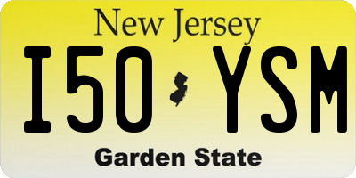 NJ license plate I50YSM