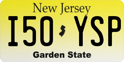NJ license plate I50YSP
