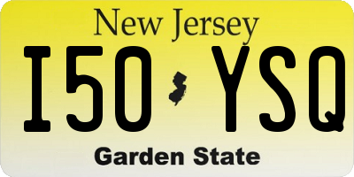 NJ license plate I50YSQ