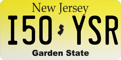 NJ license plate I50YSR