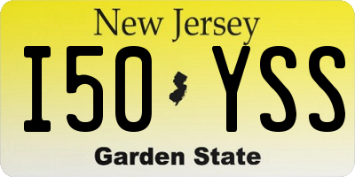 NJ license plate I50YSS