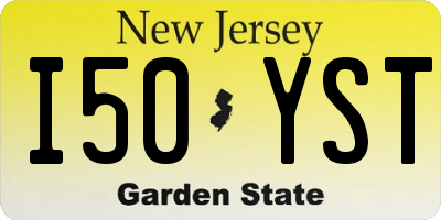 NJ license plate I50YST