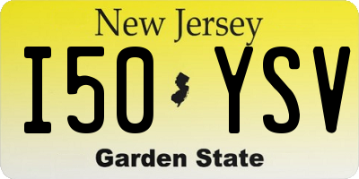 NJ license plate I50YSV