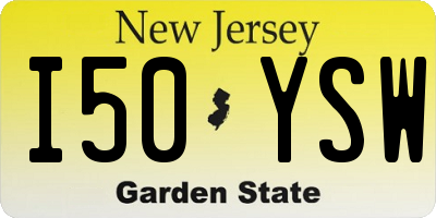 NJ license plate I50YSW