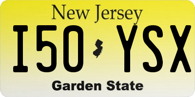 NJ license plate I50YSX