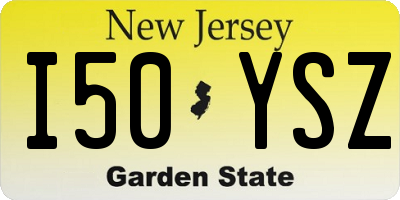 NJ license plate I50YSZ