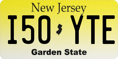NJ license plate I50YTE