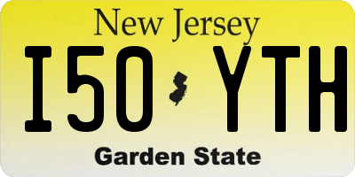 NJ license plate I50YTH