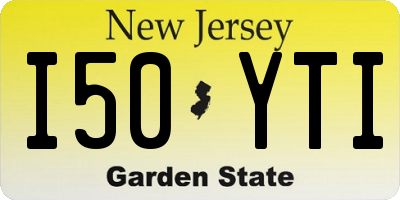 NJ license plate I50YTI