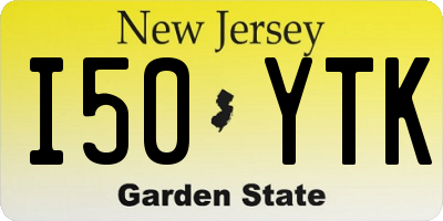 NJ license plate I50YTK