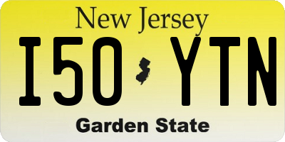 NJ license plate I50YTN