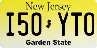 NJ license plate I50YTO