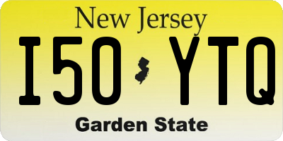NJ license plate I50YTQ