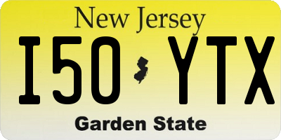 NJ license plate I50YTX