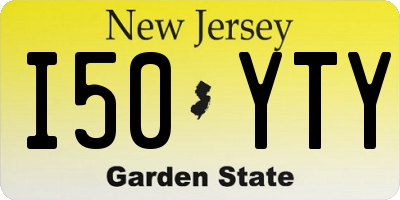 NJ license plate I50YTY