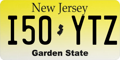 NJ license plate I50YTZ
