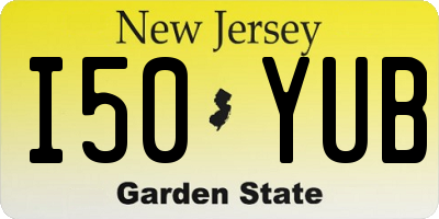 NJ license plate I50YUB
