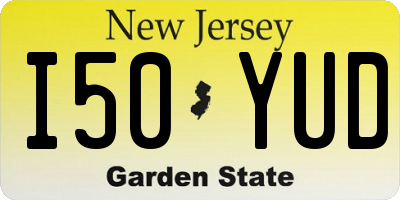 NJ license plate I50YUD