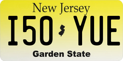 NJ license plate I50YUE
