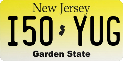 NJ license plate I50YUG