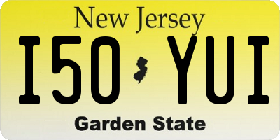 NJ license plate I50YUI