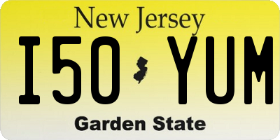 NJ license plate I50YUM