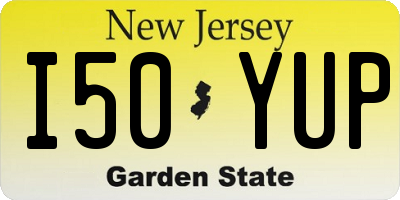 NJ license plate I50YUP