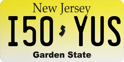 NJ license plate I50YUS