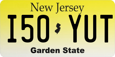 NJ license plate I50YUT