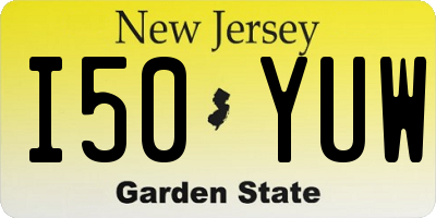 NJ license plate I50YUW