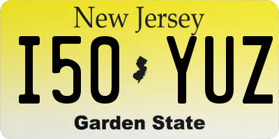 NJ license plate I50YUZ