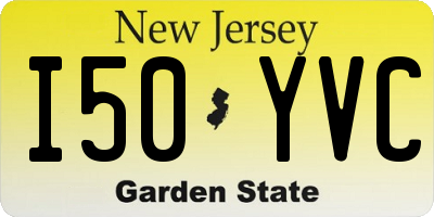NJ license plate I50YVC