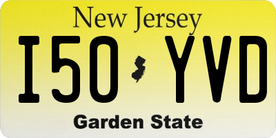 NJ license plate I50YVD