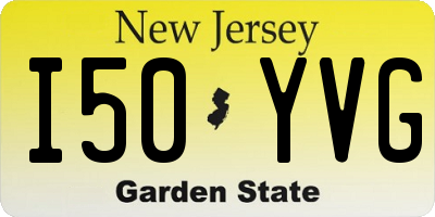 NJ license plate I50YVG