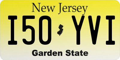 NJ license plate I50YVI