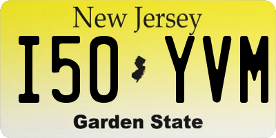 NJ license plate I50YVM