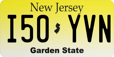 NJ license plate I50YVN