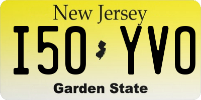 NJ license plate I50YVO