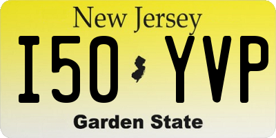 NJ license plate I50YVP