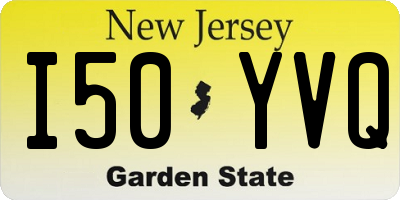 NJ license plate I50YVQ