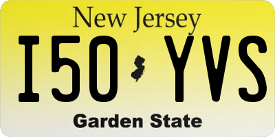 NJ license plate I50YVS