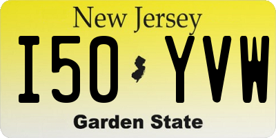 NJ license plate I50YVW